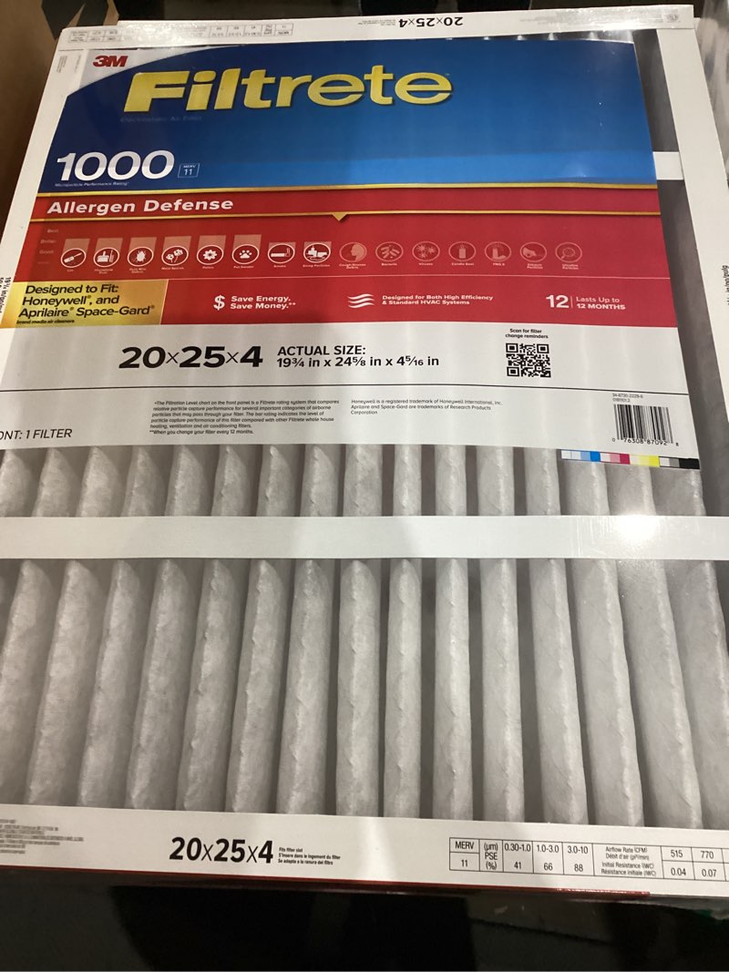 Condition photo showing Good Condition for 3m nadp01-4in-4 ultra allergen filter, 20 x 25 x 4