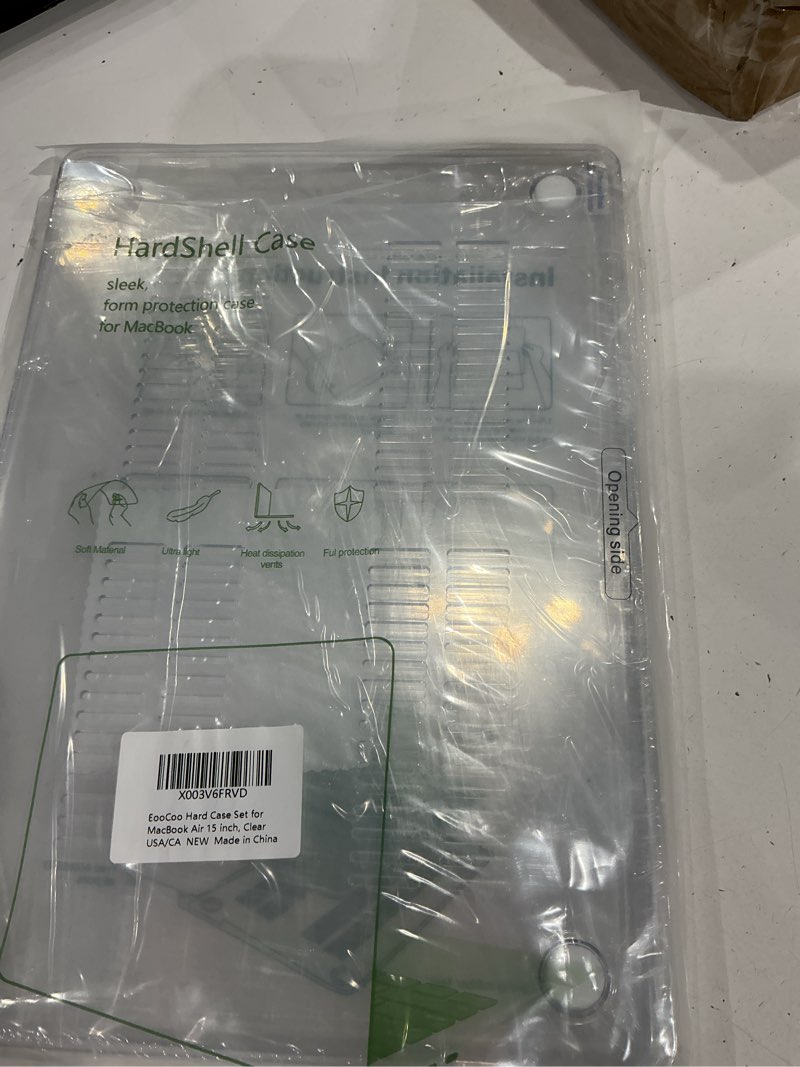 Condition photo showing Good Condition for eoocoo case compatible with macbook air 15 inch m5 2026 2025-2023 release m4 m3 m2 model a3448 a3241 a3114 a2941, plastic hard shell case & keyboard cover & screen protector, crystal clear