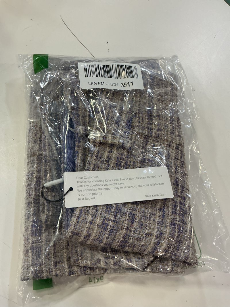 Condition photo showing Good Condition for kate kasin women's tweed pencil skirt knee length high waisted skirts with slit elegant skirts with belt large slateblue&tweed