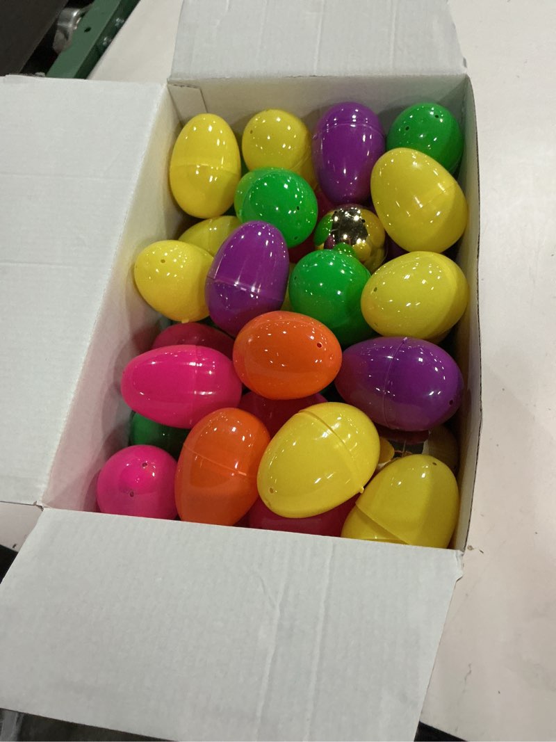 Condition photo showing New/Like New for [ surprise golden egg ] 100 pcs prefilled easter eggs with assorted toys,100 plastic easter eggs fillers with toys for kid non candy toddler boys girls prizes easter basket stuffers party favors