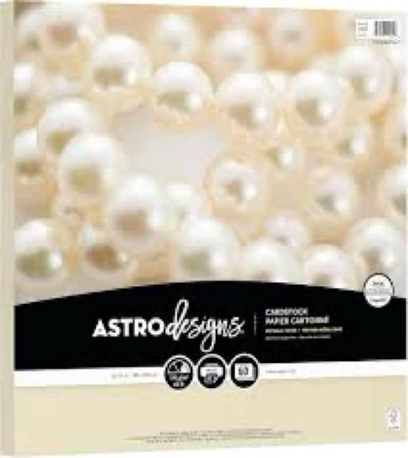 Astrodesigns Crafting Cardstock, 12" x 12", 65 lb/176 gsm, Champagne Pearl, 60 Sheets (91052)