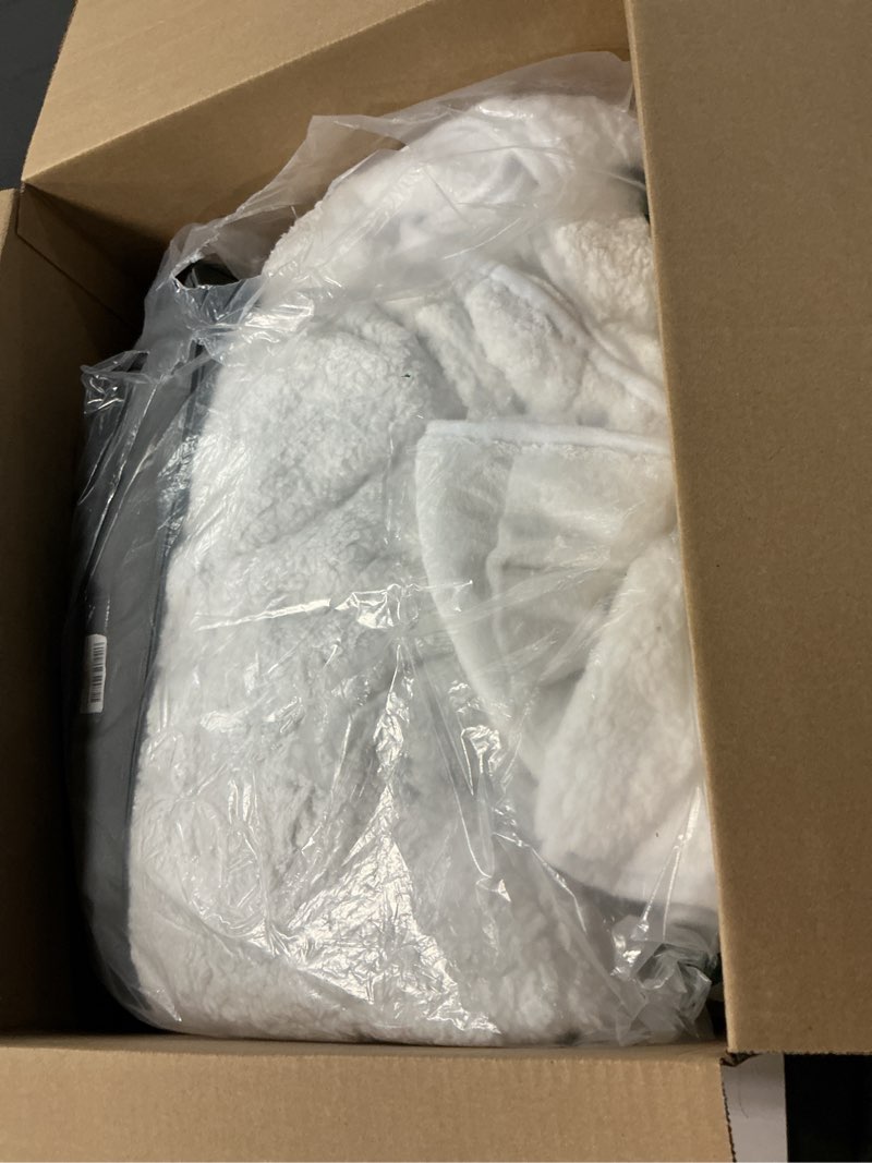 Condition photo showing Good Condition for Cottonblue Weighted Blanket 15 lbs 60x80 inches, Queen Size Flannel and Shaggy Sherpa Warm Heavy Blanket, Great for Calming and Relax, Fluffy Soft Bedding Blanket, Snow White Snow White 60 x 80 15 lb