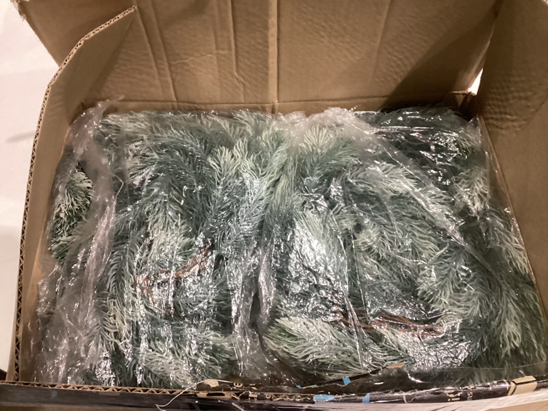 Condition photo showing New/Like New for 5.9FT Christmas Garland with Lights?Battery Operated Lighted Garland with Pinecone Carolina Pine Fine Glitter Powder. Christmas Garland for Mantle, Staircase, Doorway, Indoor Outdoor Decorations