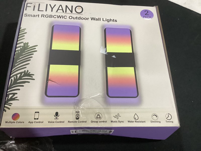 Condition photo showing Good Condition for FILIYANO Outdoor Wall Lights, RGBCW Smart LED Lamp, Color Changing Front Door Sconce, Porch Lights O