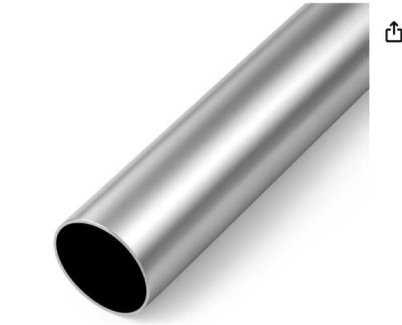 Stainless Steel Tube, Round Straight Steel Pipe Metal Tubing, 