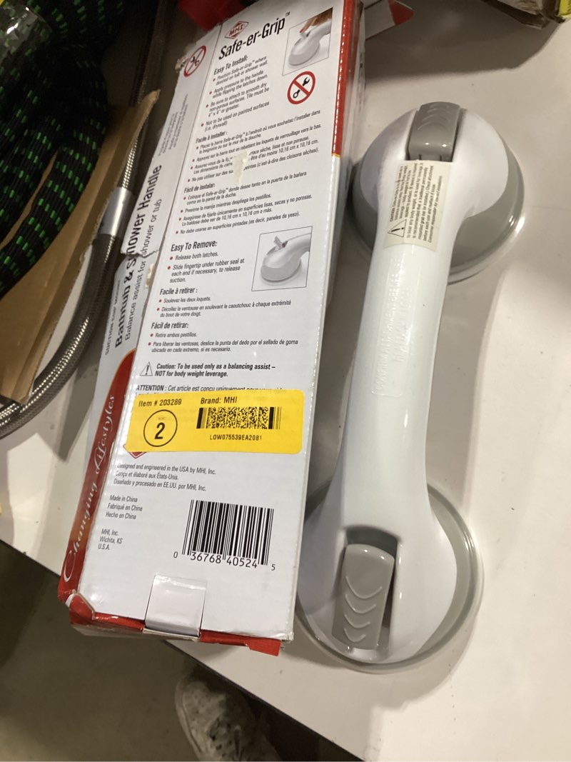 Condition photo showing Good Condition for mhi safe-er-grip 12-in white suction cup grab bar
