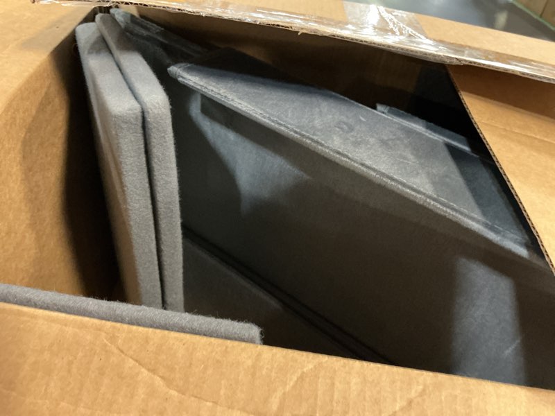 Condition photo showing As Is for trixie velour dog stairs with tread steps - 4 step pet stairs for beds and couches - foldable with additional storage space - gray 15" w x 22.8" h