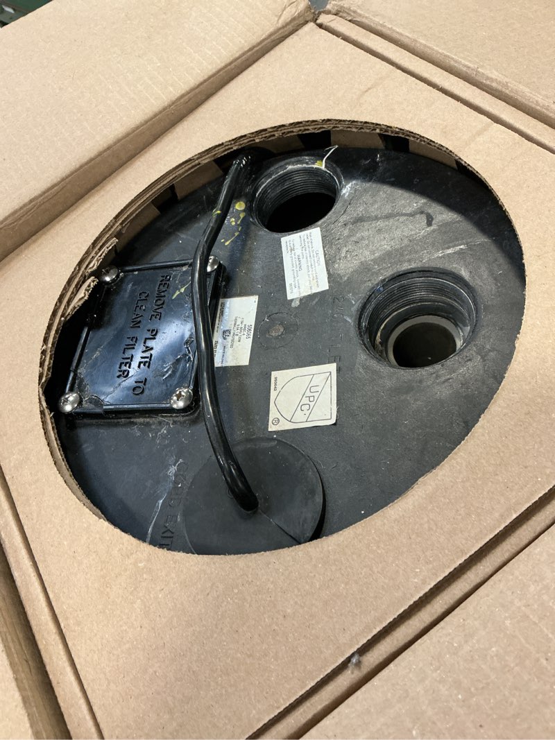 Condition photo showing As Is for Little Giant WRSC-6 115-Volt, 1/3 HP, 2760 GPH Compact Under Sink Drainosaur Automatic Sump Pump/Basin System with 10-Ft. Cord, Black/Blue, 506065 1.5 System