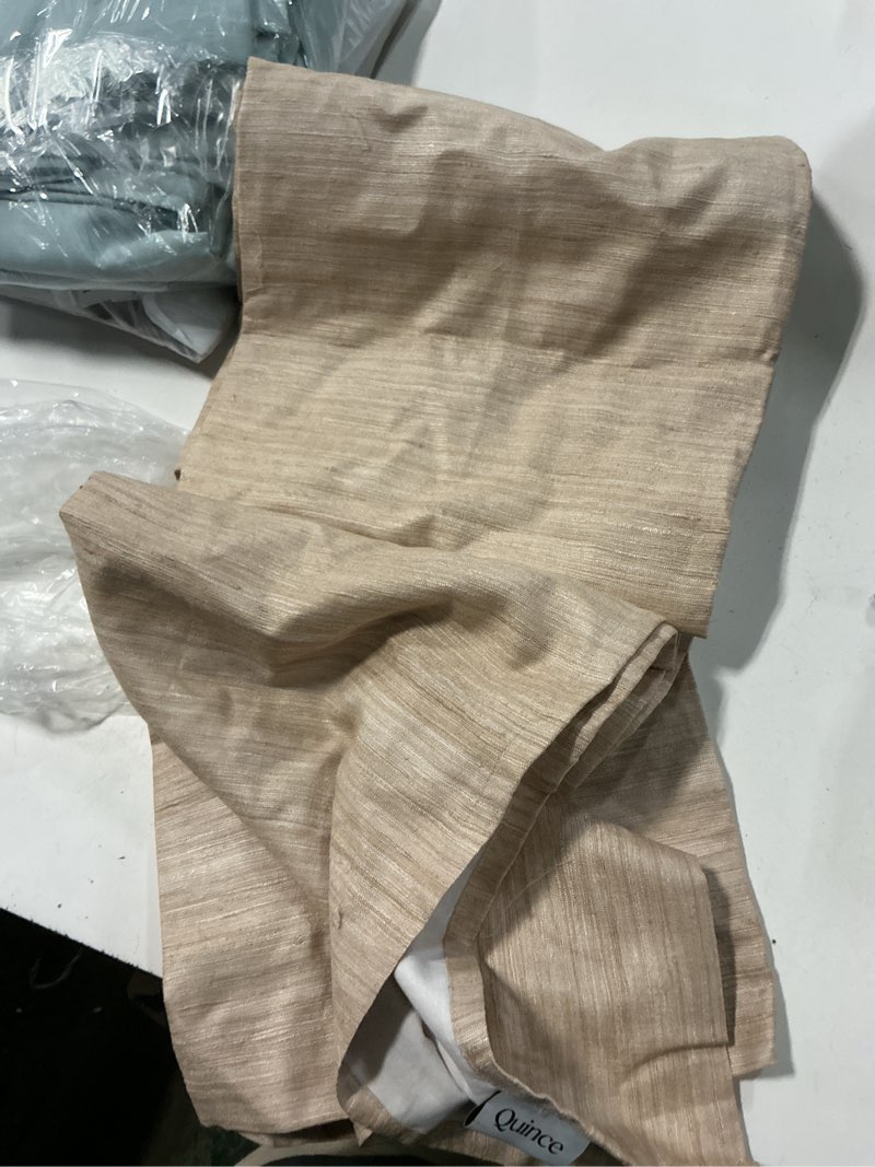Condition photo showing Good Condition for raw silk room darkening curtain - single panel color: sand size: 48x108