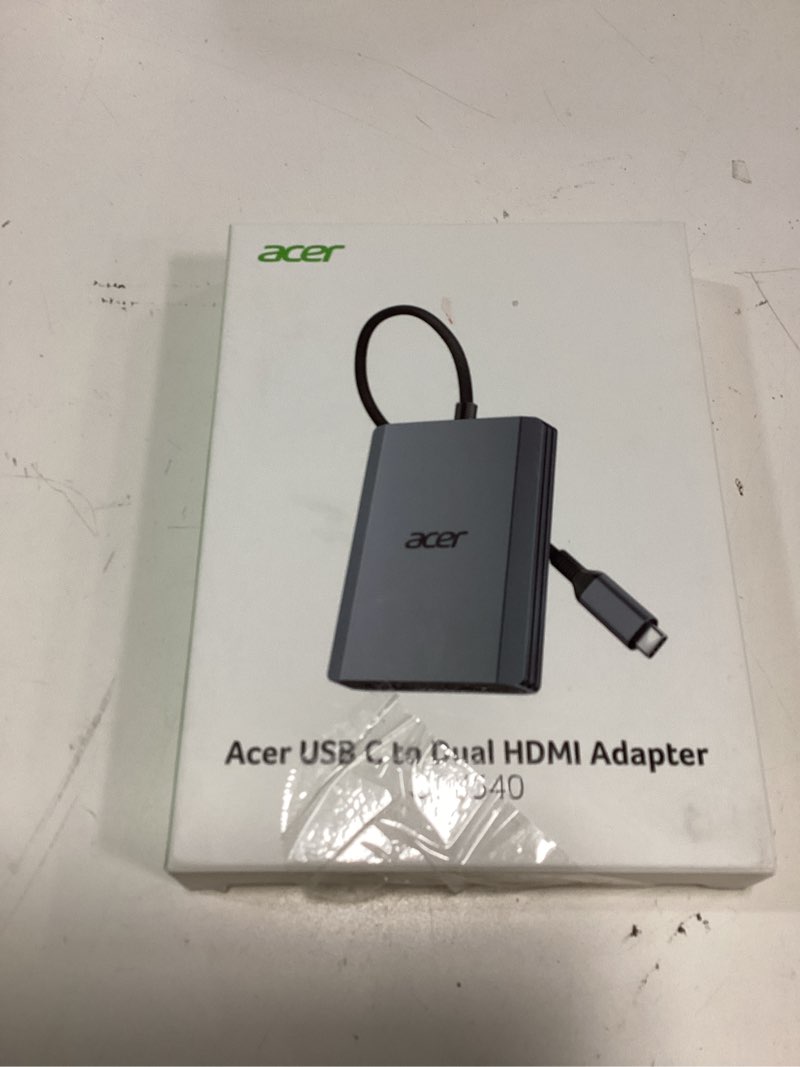 Condition photo showing New/Like New for acer 4-in-1 usb c hub, type c to dual hdmi adapter 4k@60hz, hdmi splitter for dual monitors with 100w pd port, usb 3.0, dual monitor adapter compatible with acer, xps, hp, macbook neo/air/pro(0.65ft)