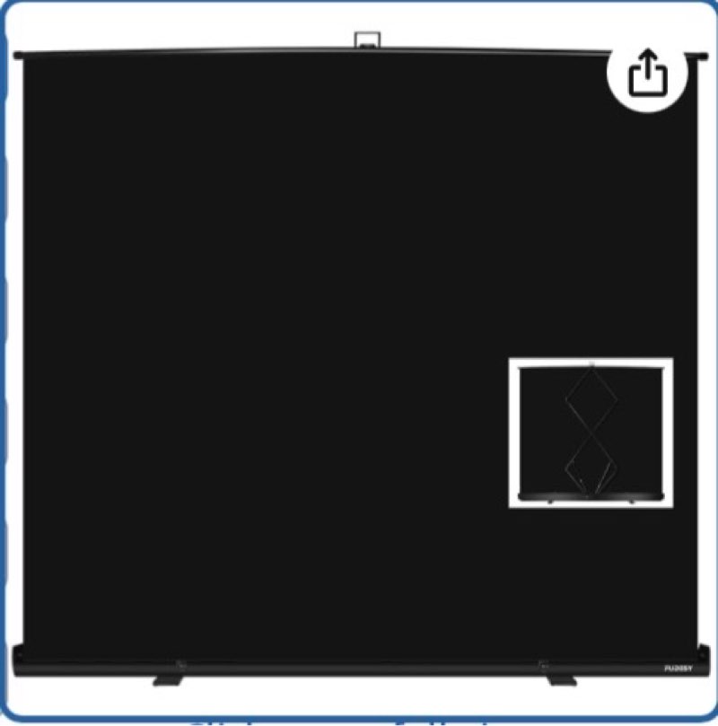 fudesy 78.7 x 93in large collapsible black backdrop screen, portable retractable pull up panel wrink
