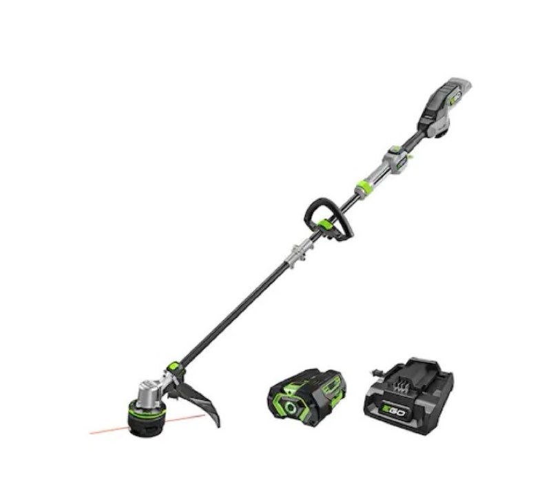 ego power + powerload with line iq 56-volt 16-in telescopic shaft battery string trimmer 4.0 ah (battery included) (charger included)