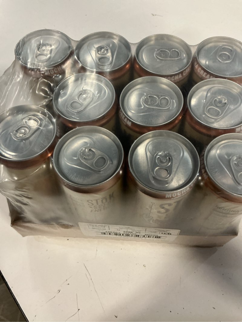 Condition photo showing Good Condition for (BB:25/10/2025)(box of 12 bottles)SToK Cold Brew Energy Mocha Cream, Energy Coffee Beverage with 195mg Caffeine to Help Support Focus, Canned Coffee with B-Vitamins, Guarana and Ginseng, 11 fl oz