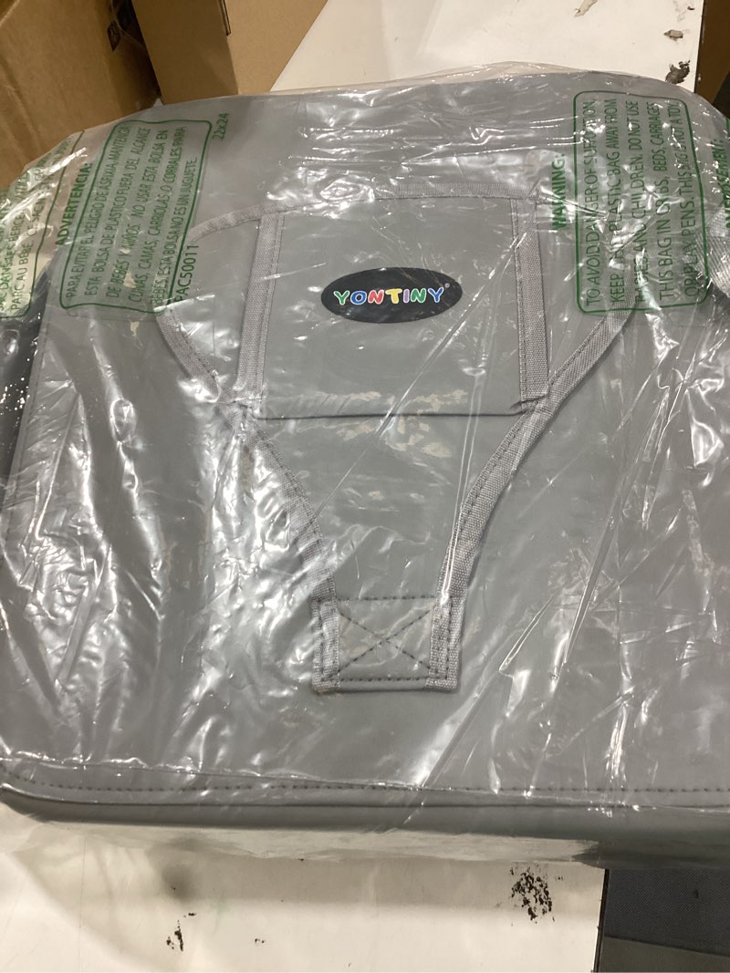 Condition photo showing Good Condition for toddler booster seat for kitchen chair with removable backrest & adjustable straps, pu portable waterproof & non-slip booster seat for dining table, travel child eating cushion-light grey