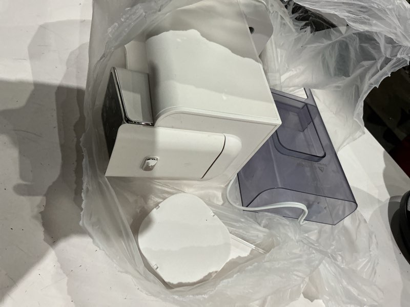Condition photo showing As Is for hot & iced coffee maker with bold setting, single serve coffee maker for k cup and grounds, 6-14 oz brew sizes, 50 oz removable water tank, one cup coffee machine with reusable filter, white ivory