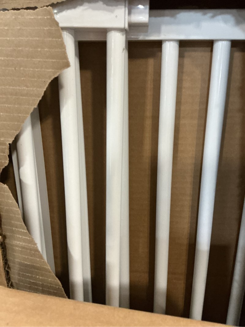 Condition photo showing Good Condition for gardner pet 51"-87" extra tall cat gate for doorway, wide adjustable 27.56"-37" baby gate included 4 extension kits, pressure mounted safety full door gate for stairs, studio, kitchen (white) white 51-87"/130-220cm