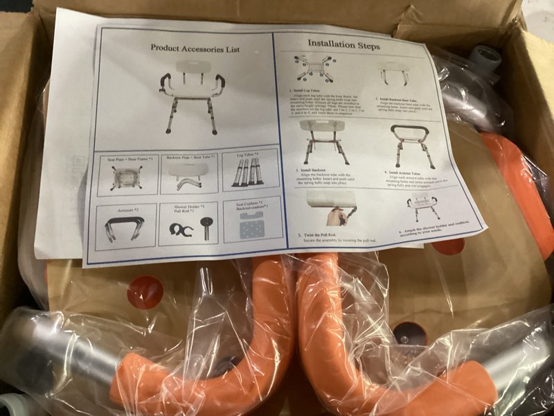 Condition photo showing New/Like New for orange shower chair (product info unknown+similar to stock photo)