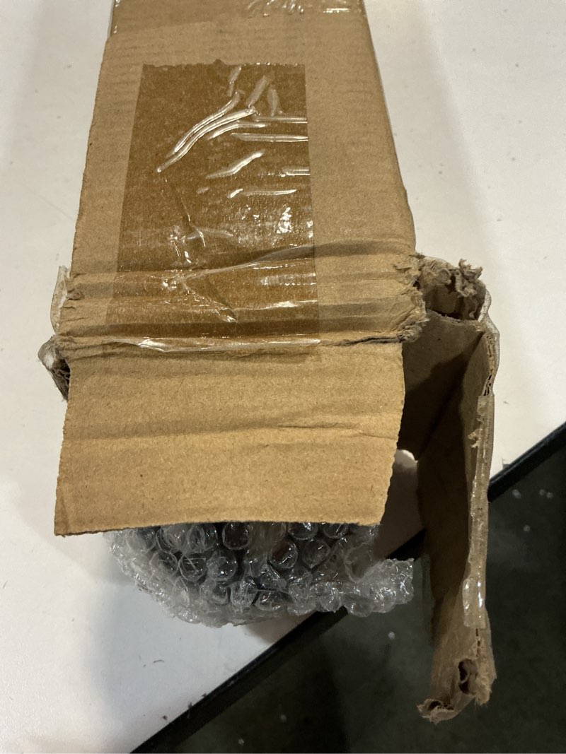 Condition photo showing New/Like New for exclusive home ogee 1" curtain rod and coordinating finial set, matte black, adjustable 36"-72" matte black 36-72