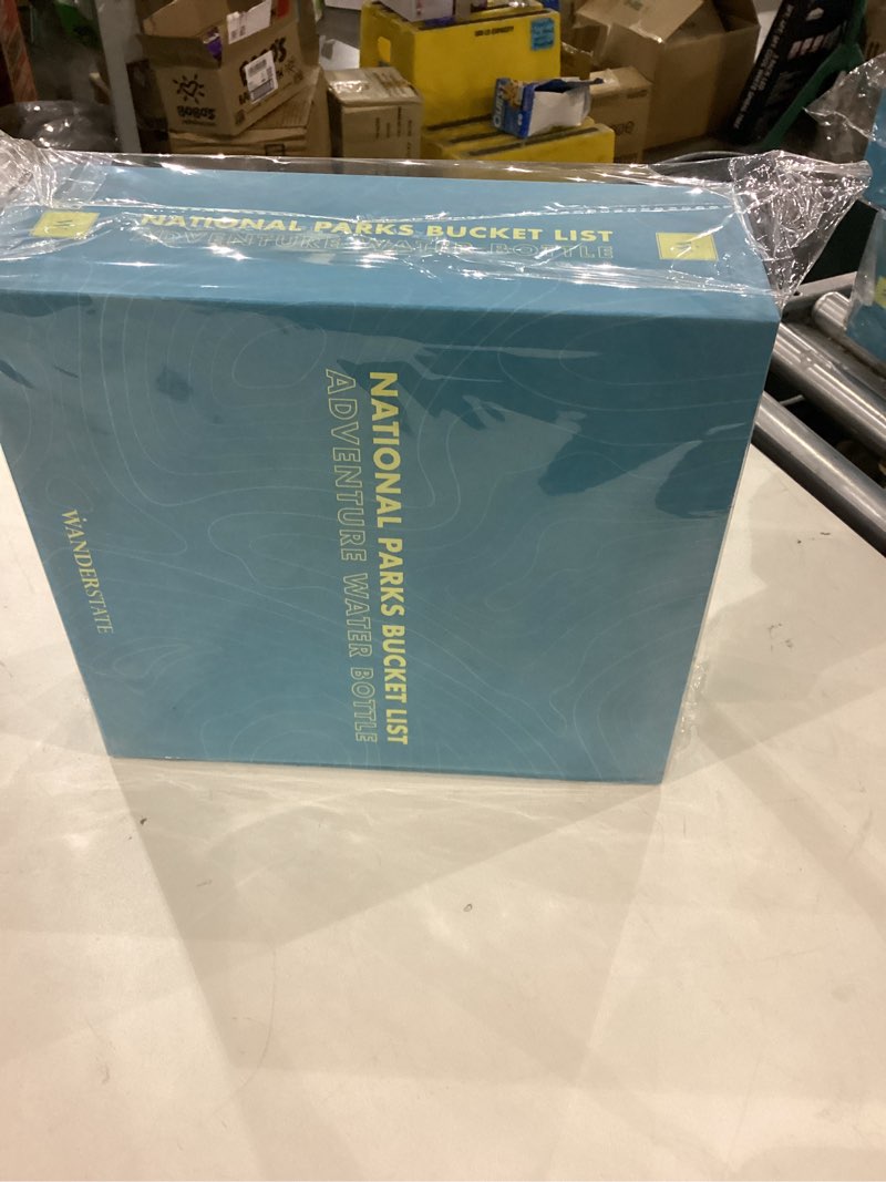 WANDERSTATE National Parks Water Bottle with 63 Waterproof Stickers - Gift-Ready Packaging + 2 Lids 