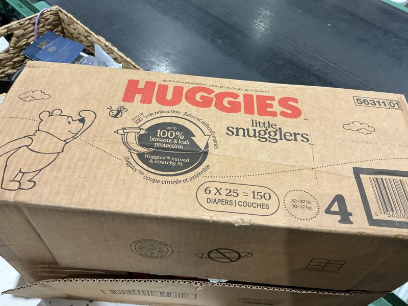 Condition photo showing New/Like New for huggies little snugglers disposable diapers - size 4 - 150ct