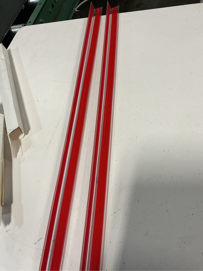 Condition photo showing As Is for clear edge protector strip, wall corner protectors width safety corner guards for furniture table, can be cut 2 pieces 