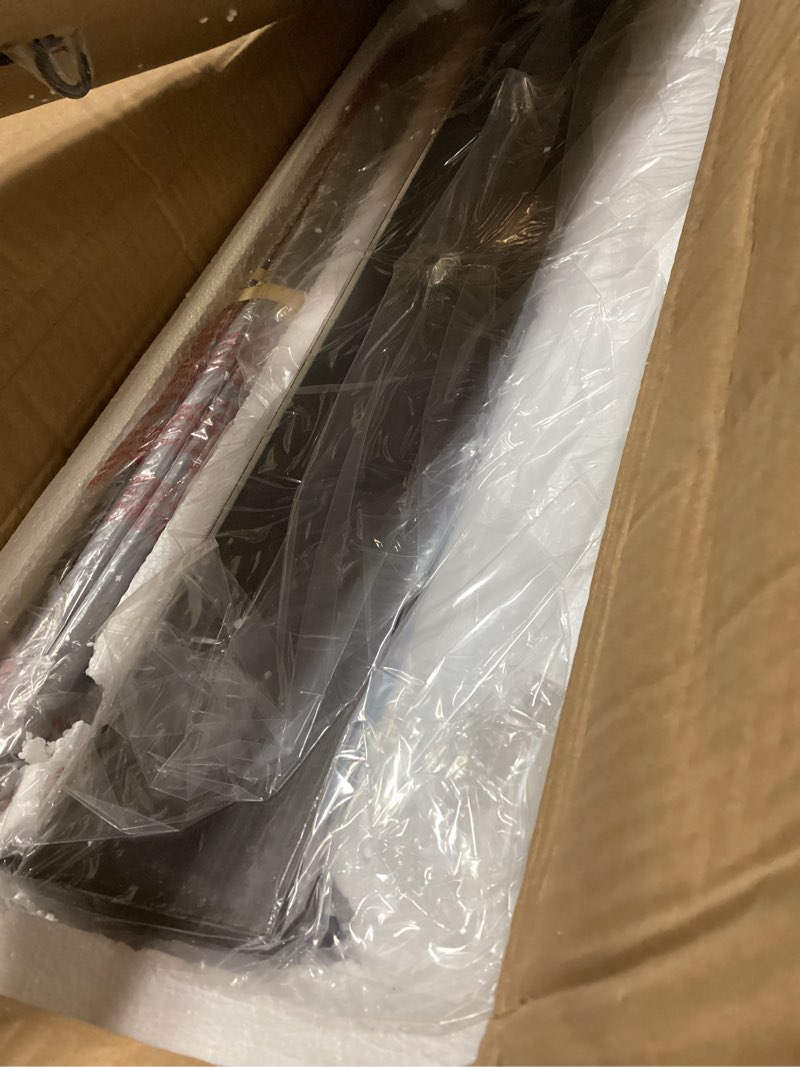 Condition photo showing New/Like New for LALUZ Farmhouse Chandeliers for Dining Room, 5-Light Rustic Rectangular Dining Room Chandelier Over Table, Faux Wood Kitchen Island Lighting