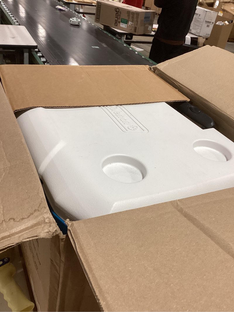 Condition photo showing Good Condition for Coleman 60qt Rolling Cooler with Wheels, Insulated Portable Wheeled Chiller with Ice Retention, Made in USA