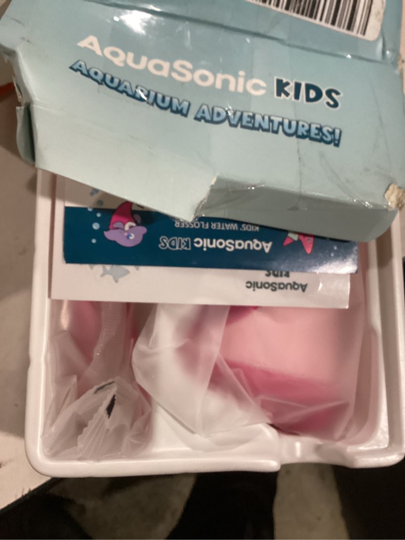 Condition photo showing Good Condition for AquaSonic Kids' Water Flosser for Ages 6+ | Standard Nozzle, Orthodontic Nozzle & Waterproof Stickers | 4 Flossing Modes | Aquarium Adventures Theme (Pink)