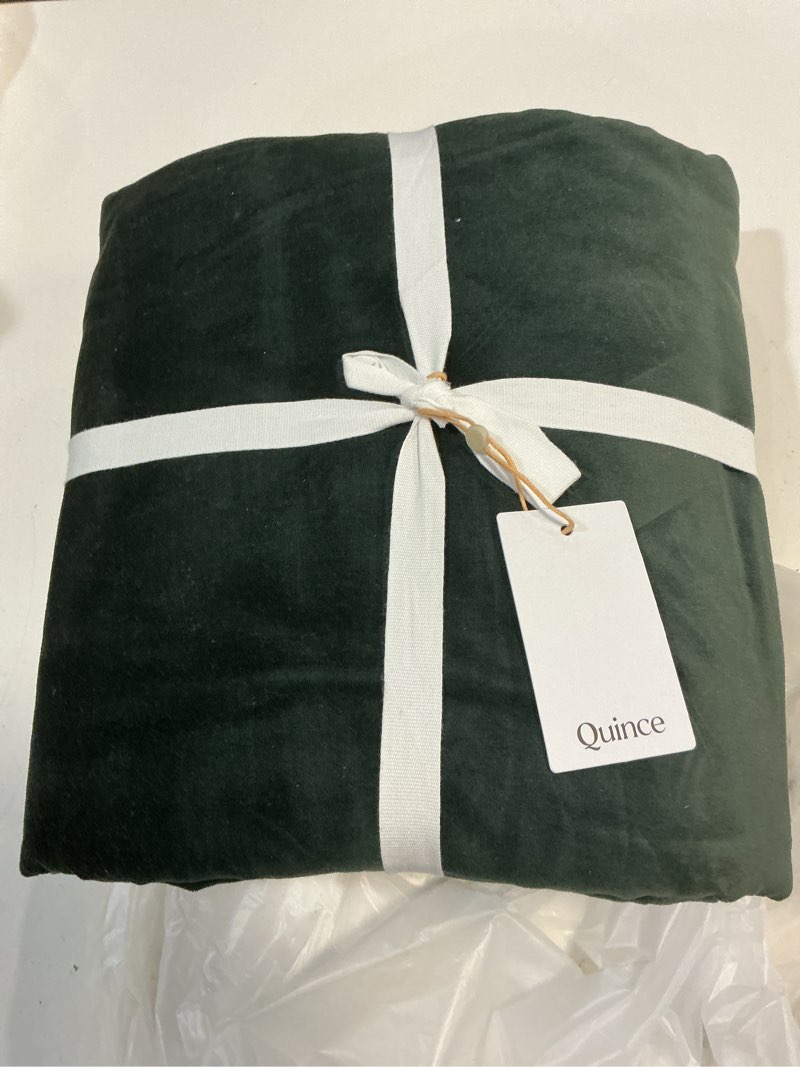 Condition photo showing Good Condition for quince cotton velvet room darkening curtain, 48x96, spruce