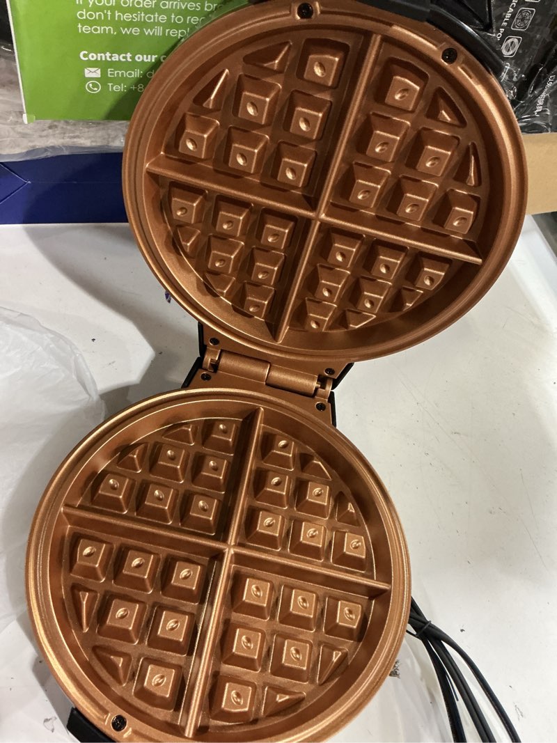 Condition photo showing Good Condition for gourmia belgian waffle maker adjustable browning, pfas-free nonstick plates, stainless steel