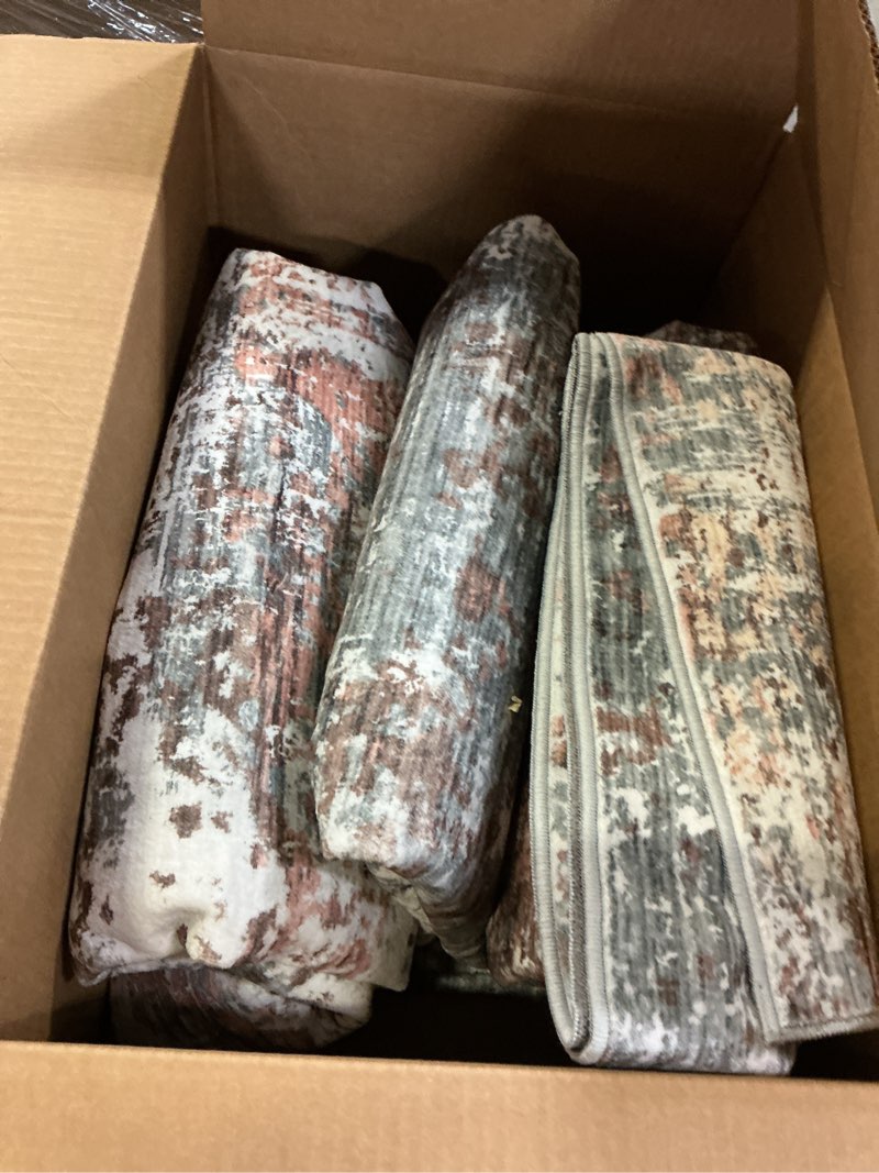 Condition photo showing Good Condition for 8x10 Area Rugs for Living Room, Abstract Modern Washable Rug, Indoor Soft Non-Slip Large Floor Carpet for Bedroom Dining Room Home Decor, Rust Red 8' x 10' (Rectangular) Rust Red