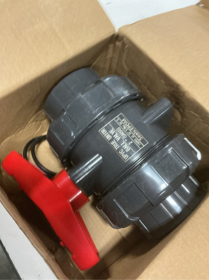 Condition photo showing Good Condition for pvc union ball valve, 2" inch (dn50) true union full flow ball valve with astm epdm o-ring, slip socket, full port for water system 2inch-1pc