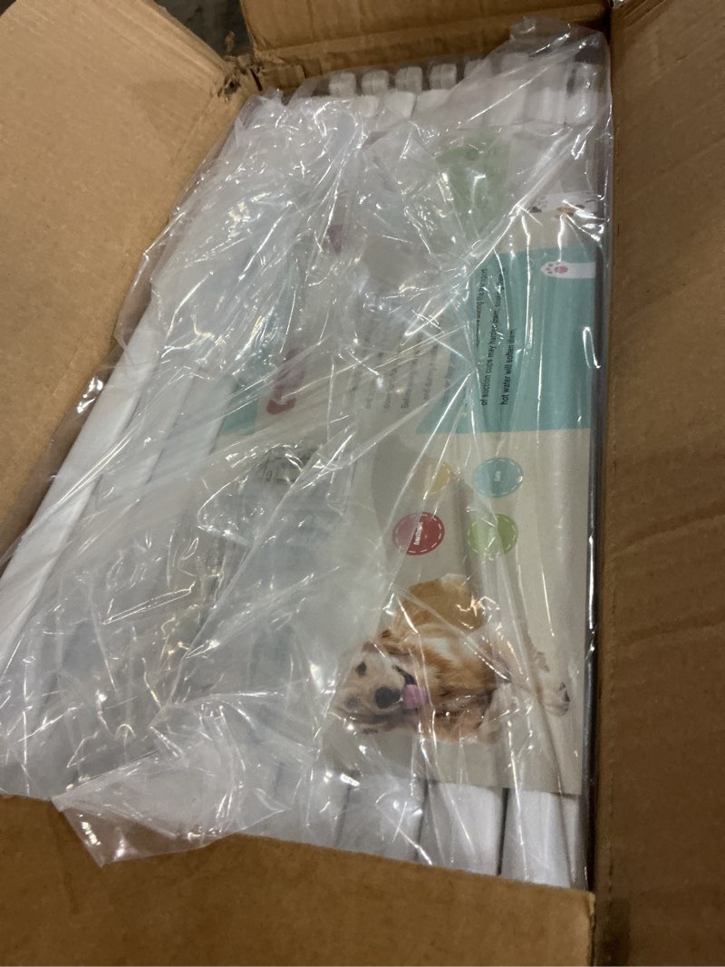 Condition photo showing New/Like New for Clear Acrylic Dog Playpen Indoor, Puppy Cat Small Pet Play Pen, Pet Cat Playpen for Rabbits, Dog Fence Crate Kennel Whelping Cage (White, 10 Panel)