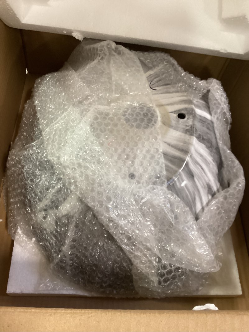 Condition photo showing New/Like New for Black White Marbling Bathroom Vessel Sink,16 Inch Ceramic Vessel Sink with Waterfall Faucet and Pop-up Drain Combo,Oval Bathroom Sink Bowl Above Counter with Mixer Tap