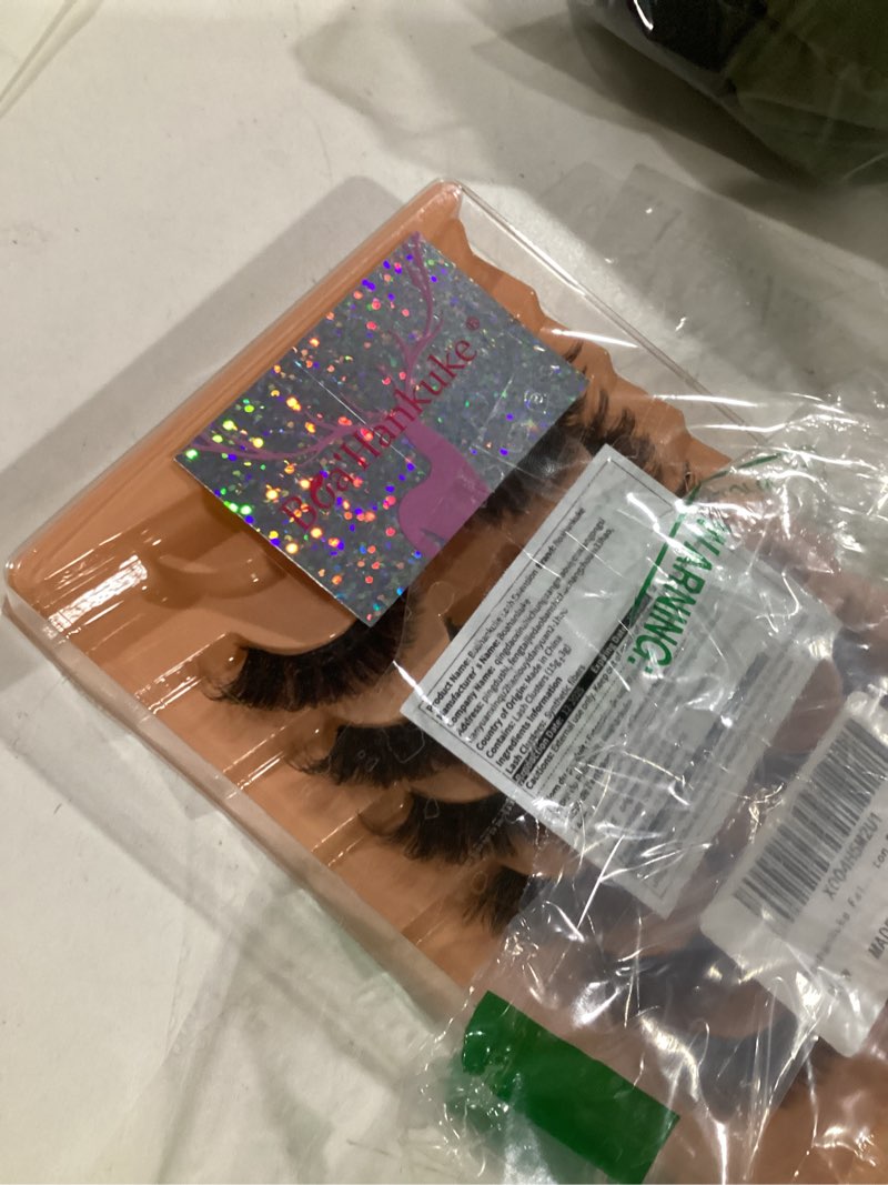 Condition photo showing Good Condition for boahankuke false eyelashes mink lashes full 18mm cat eye lashes d curvature wispy fake lashes 8d natural strip lashes volume lightweight lashes pack with soft cotton band,7 pairs cat eye full lashes