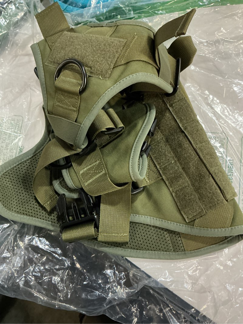 Condition photo showing Good Condition for rabbitgoo tactical dog harness for large, heavy duty pet harness with handle, no-pull service vest large breed, adjustable military dog vest for training hunting walking, brown, l