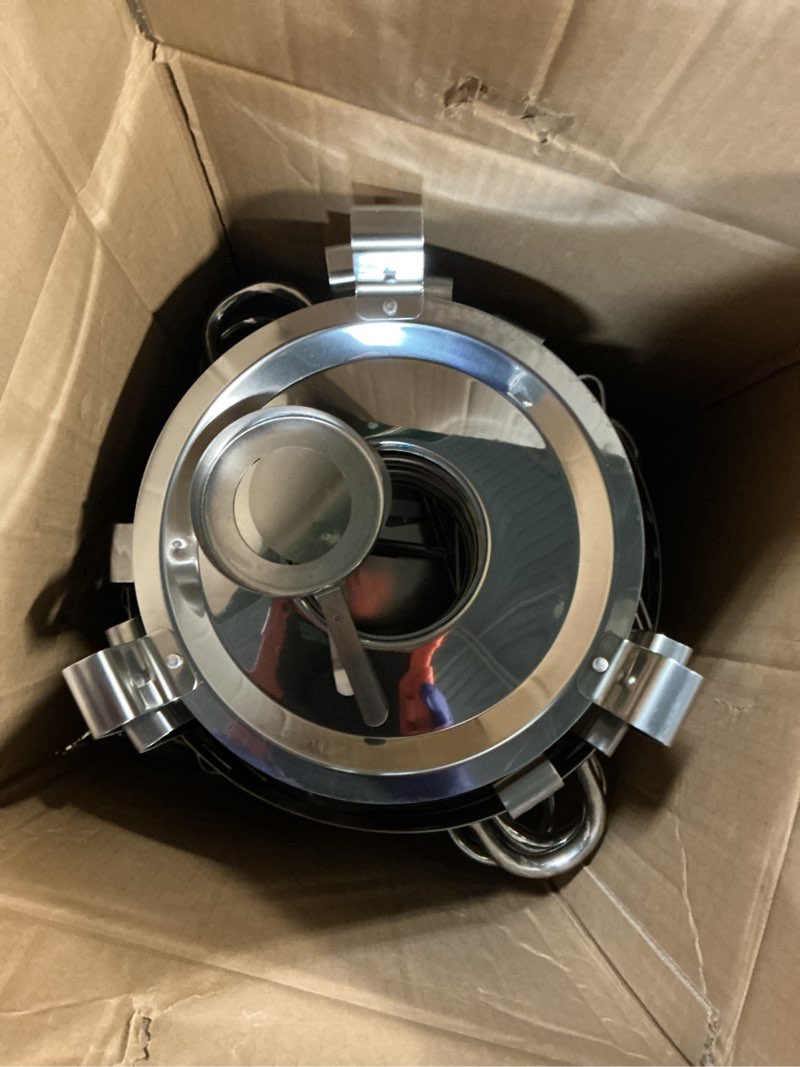 Condition photo showing Good Condition for chafing dishes for buffet set: 100% pre-installed chafers for catering - round chafing dish buffet set with lids | chafers and buffet warmers sets | serving food warmer | chafers servers sets 4 pack