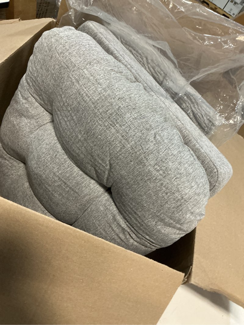 Condition photo showing Good Condition for hombys glider rocker replacement cushions with storage side pocket,linen-like fabric, foam & microfiber filling, non-slip & washable,thickened & supportive for glider rocking chair (grey)