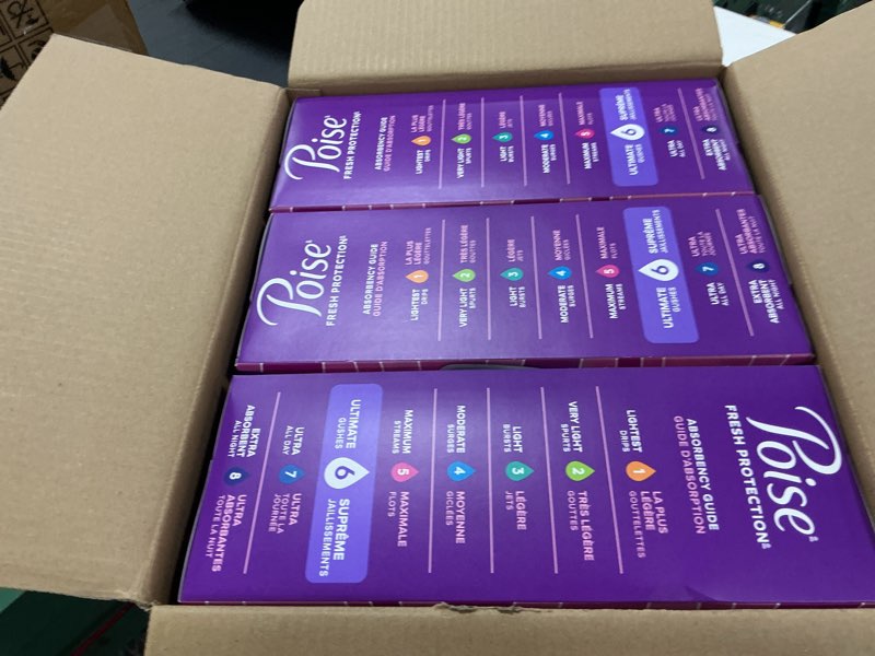 Condition photo showing New/Like New for Poise Ultra Thin Incontinence Pads & Postpartum Pads for Bladder Leaks, 6 Drop Ultimate Absorbency, Long Length, 78 Count, Packaging May Vary Long Length 78 ( 3 pack 