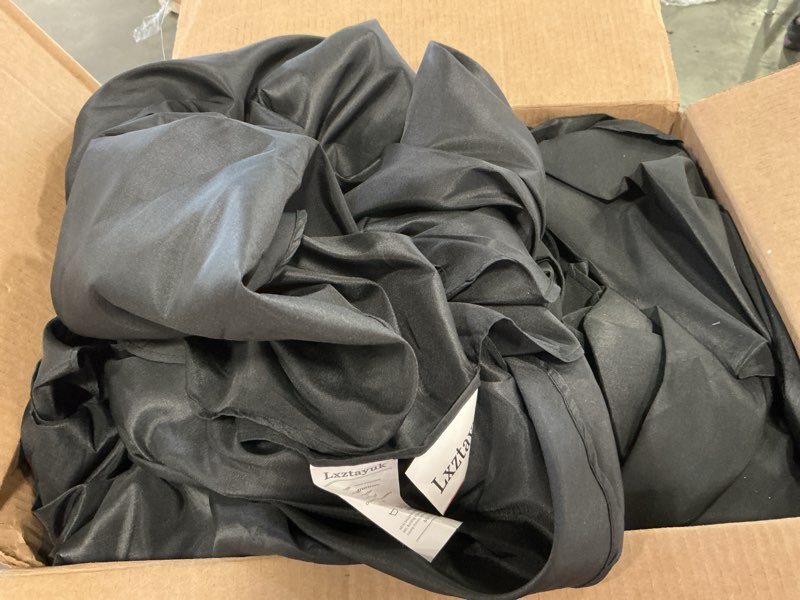 Condition photo showing As Is for 10 Pack Black Round Tablecloths, 120 Inch Stain Resistant and Wrinkle Round Table Clothes, Washable Polyester Table Clothes Cover for Kitchen Dining, Wedding Birthday Party, Buffet Restaurant, Banquet Black 10 Pack-120 Inch Round