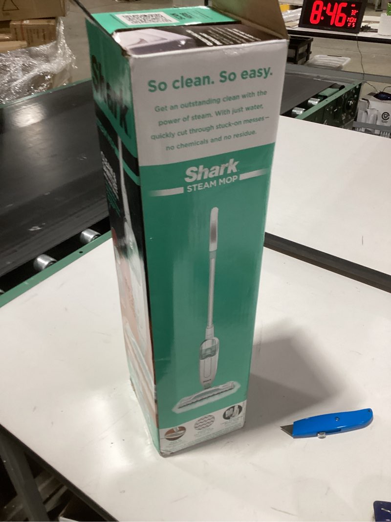 Condition photo showing New/Like New for Shark Steam Mop with 2 Machine Washable Dirt Grip Pads, Removable Water Tank, Lightweight, Steam Cleaner for sealed Hard Floors, Marble, Stone, Hardwood, Tile, Laminate, White/Seafoam, S1000