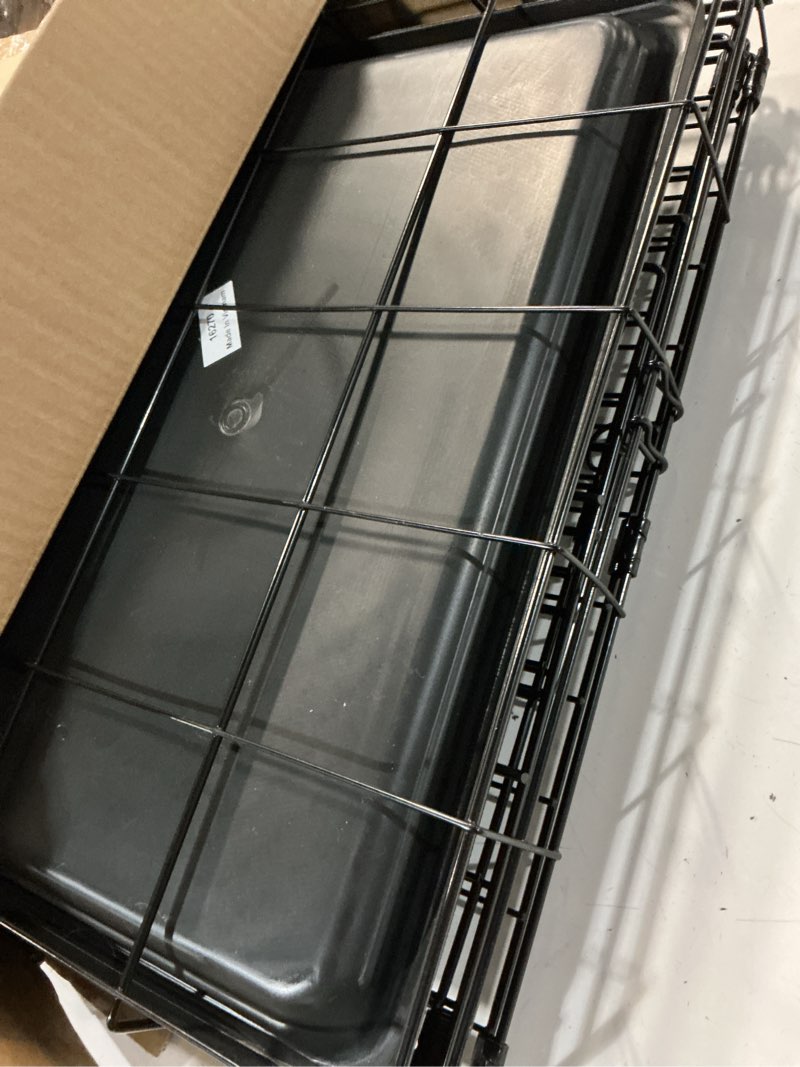 Condition photo showing Good Condition for bestpet | dog crate | 18" | black | foldable metal kennel with single doors, secure slide-bolt latches, leakproof tray | portable dog cage for small breeds | for travel, indoor & outdoor use black 18"