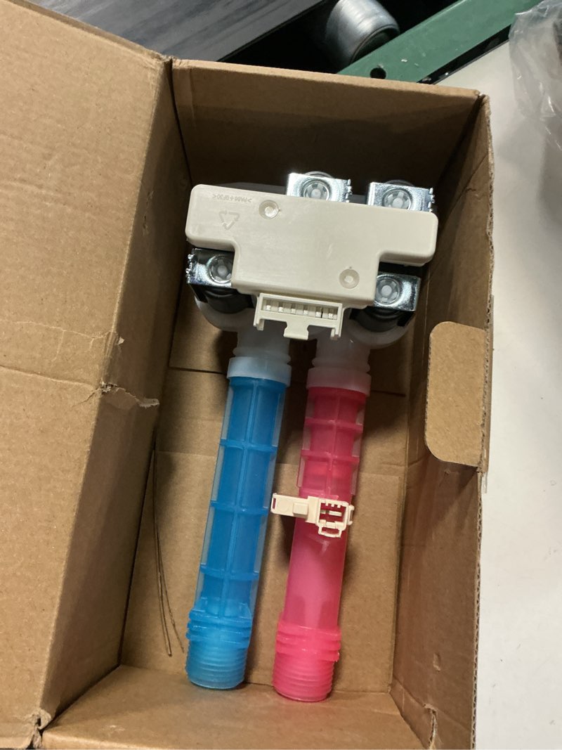 Condition photo showing Good Condition for 5304514790 washer water inlet valve assembly replacement for electrolux for ge for hotpoint for kenmore for frigidaire washing machines, replace 5304522534 ps16544354 5304514791 5304528029