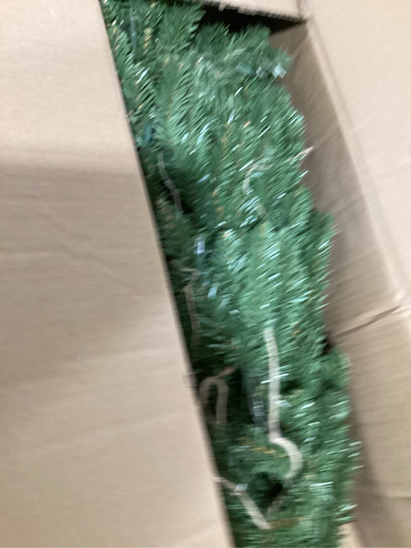 Condition photo showing New/Like New for National Tree Company 4 ft Pre-Lit Kensington Mini Artificial Christmas Tree, 150 Clear Lights, 284 Tips, Burlap Base, Green Trees