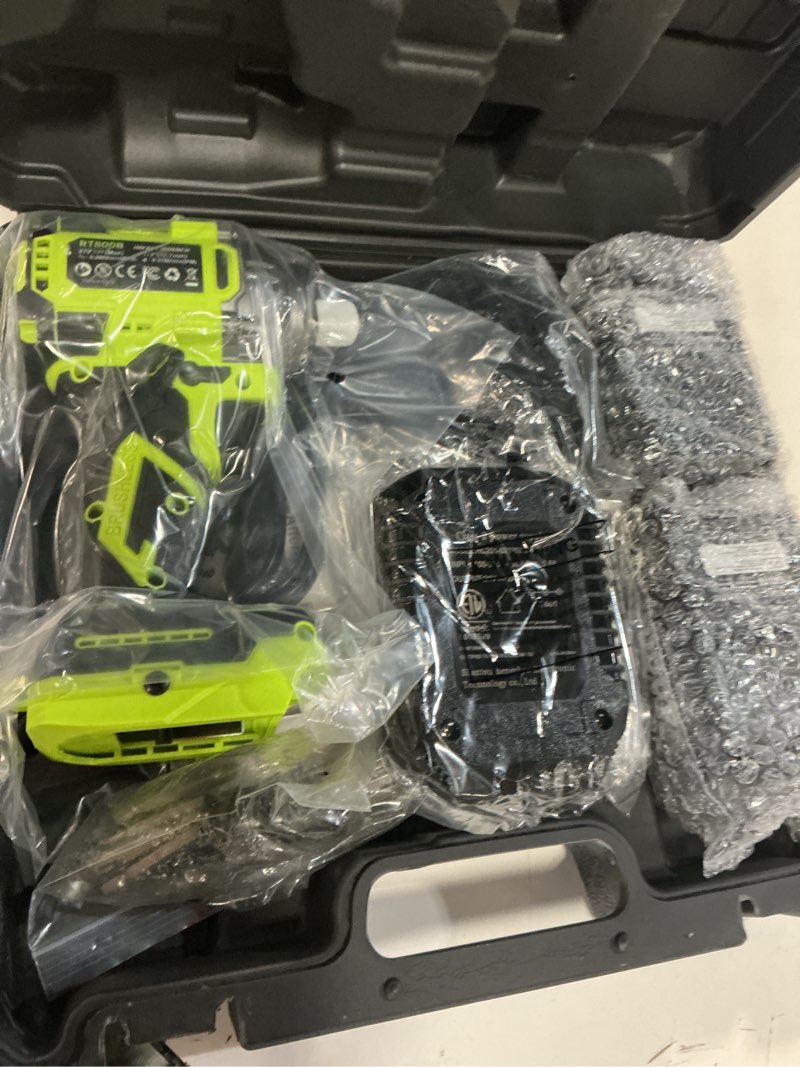 Condition photo showing New/Like New for robustrue cordless impact wrench, 590ft-lbs (800n.m) brushless 1/2 inch, 2800rpm high torque impact gun, 2x 4.0ah battery, charger, 4 sockets, electric impact wrench for car home