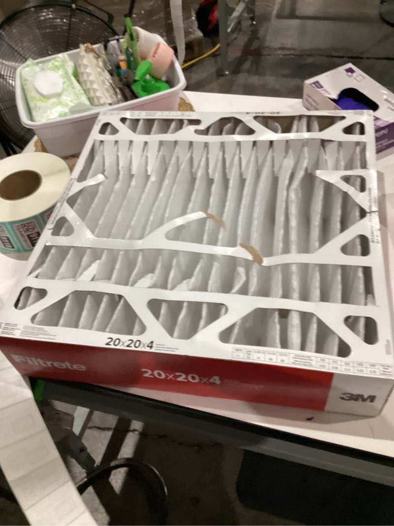 Condition photo showing As Is for 2 pack 3m filtrete 20x20x4 ac furnace air filter, mpr 1550 merv 12
