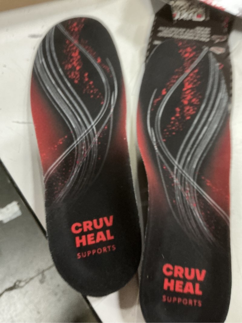 Condition photo showing Good Condition for cruvheal 220+ lbs plantar fasciitis high arch support insoles men women - orthotic shoe inserts - boot work shoe insole (m, black) m(men 9-10.5/women 10-11.5) black