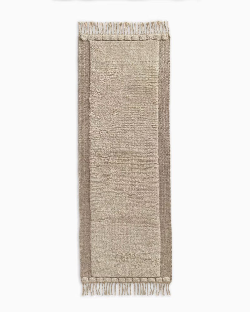 Saje Wool Shag Rug, Neutral, 2'6" x 7'