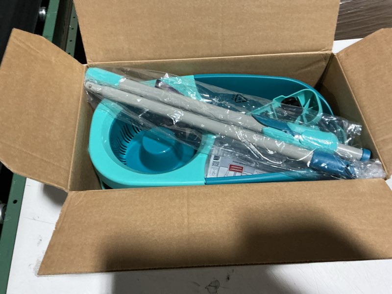 Condition photo showing Good Condition for leifheit clean twist spin mop and bucket set with rollers | telescopic handle, 360° joint, spin-dry system | easy glide wheels | blue clean twist 2.0 mobile single