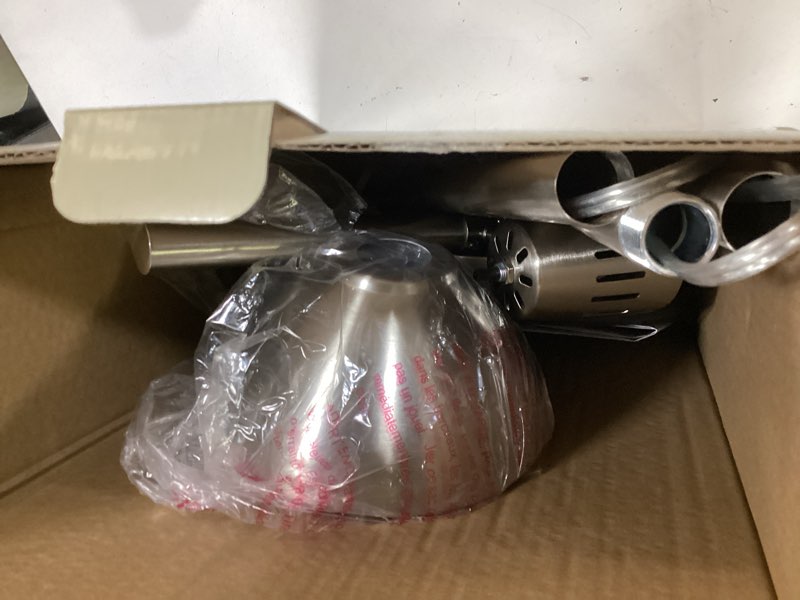 Condition photo showing As Is for allen + roth embleton 68-in brushed nickel multi-head floor lamp